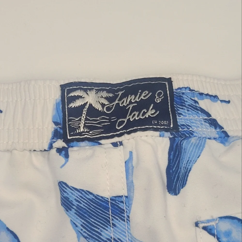 Janie and Jack baby boy whale print swim trunks size 6-12 months